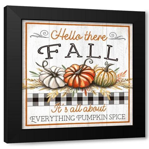 Hello There Fall Black Modern Wood Framed Art Print with Double Matting by Tyndall, Elizabeth