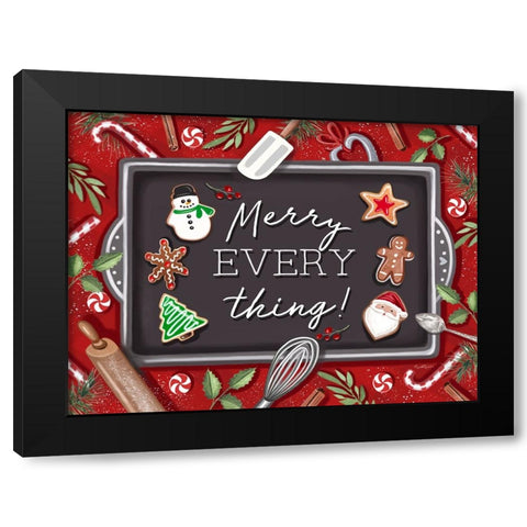 Merry Everything Black Modern Wood Framed Art Print by Tyndall, Elizabeth