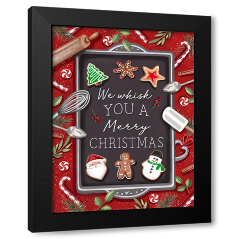 Whisk You a Merry Christmas Black Modern Wood Framed Art Print with Double Matting by Tyndall, Elizabeth