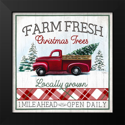 Farm Fresh Christmas Trees Black Modern Wood Framed Art Print by Tyndall, Elizabeth