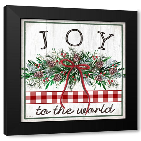 Joyful Wreath Black Modern Wood Framed Art Print with Double Matting by Tyndall, Elizabeth