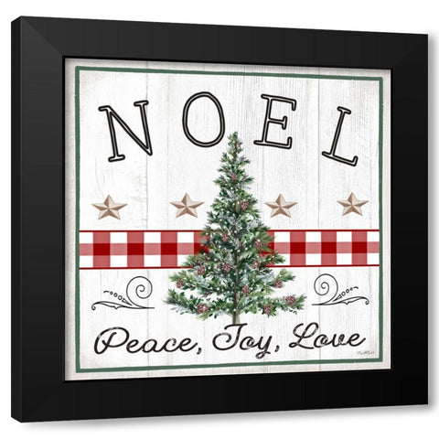 Peace, Joy, Love - Noel Black Modern Wood Framed Art Print by Tyndall, Elizabeth