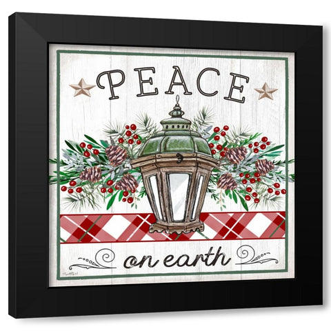 Peace on Earth Lantern Black Modern Wood Framed Art Print by Tyndall, Elizabeth