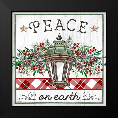 Peace on Earth Lantern Black Modern Wood Framed Art Print by Tyndall, Elizabeth