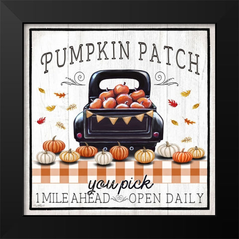 Pumpkin Patch Truck Black Modern Wood Framed Art Print by Tyndall, Elizabeth