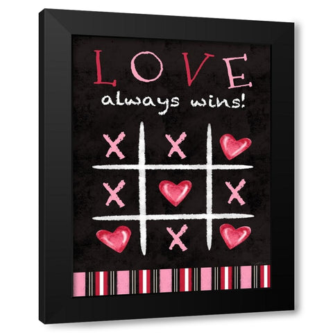 Love Always Wins Black Modern Wood Framed Art Print with Double Matting by Tyndall, Elizabeth