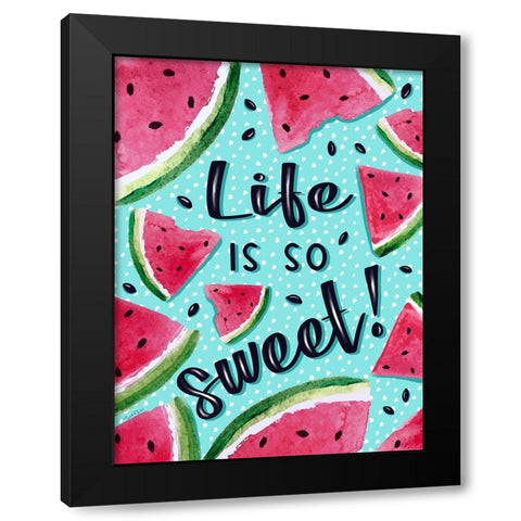 Life is So Sweet Black Modern Wood Framed Art Print by Tyndall, Elizabeth