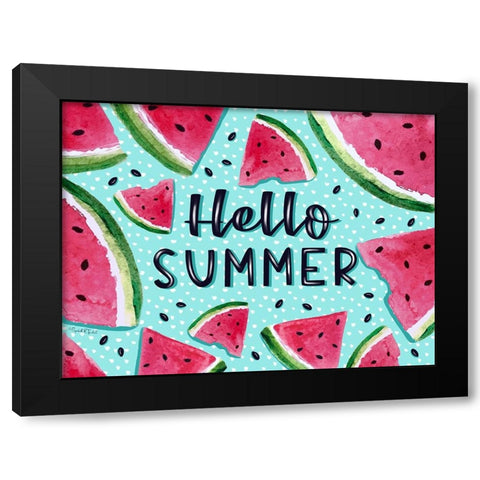 Hello Summer Black Modern Wood Framed Art Print with Double Matting by Tyndall, Elizabeth