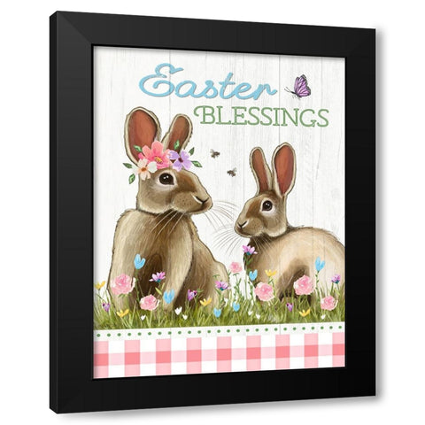 Easter Blessings Black Modern Wood Framed Art Print with Double Matting by Tyndall, Elizabeth