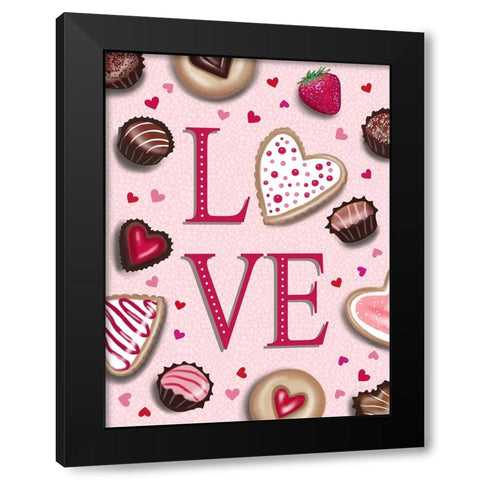 Love and Chocolate Black Modern Wood Framed Art Print by Tyndall, Elizabeth