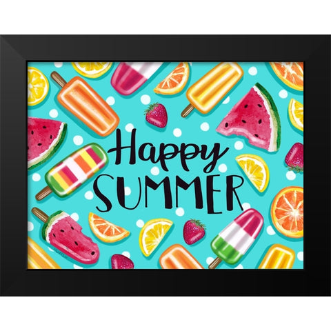 Happy Summer Black Modern Wood Framed Art Print by Tyndall, Elizabeth