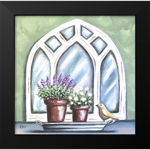 Window Planter Black Modern Wood Framed Art Print by Tyndall, Elizabeth