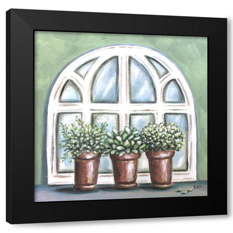 Window Planter II Black Modern Wood Framed Art Print with Double Matting by Tyndall, Elizabeth