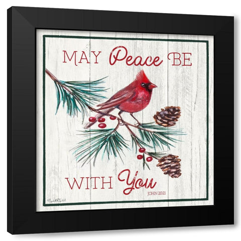 Peace Be With You Black Modern Wood Framed Art Print with Double Matting by Tyndall, Elizabeth