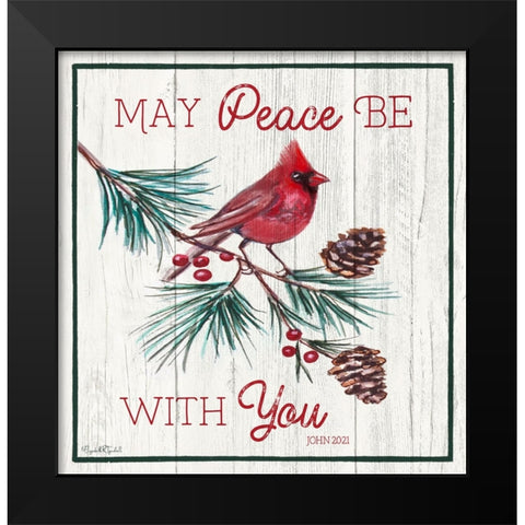 Peace Be With You Black Modern Wood Framed Art Print by Tyndall, Elizabeth