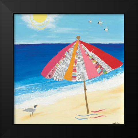 She Brought Sunshine Black Modern Wood Framed Art Print by Jennifer Peck