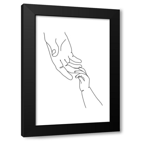 Baby Hand Black Modern Wood Framed Art Print with Double Matting by JJ Design House