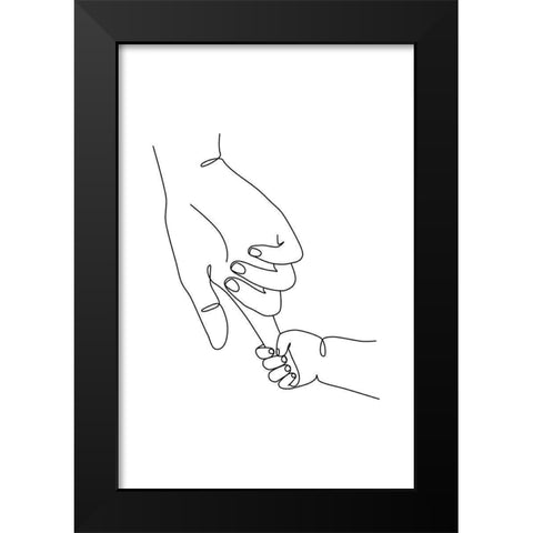 Finger Hold Black Modern Wood Framed Art Print by JJ Design House