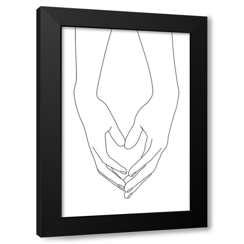 Hands Black Modern Wood Framed Art Print with Double Matting by JJ Design House
