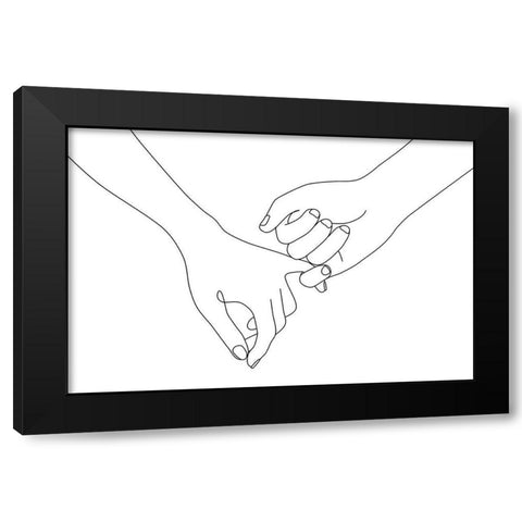 Pinky Link Black Modern Wood Framed Art Print by JJ Design House