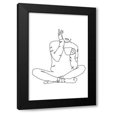 Crossed Legs Black Modern Wood Framed Art Print with Double Matting by JJ Design House