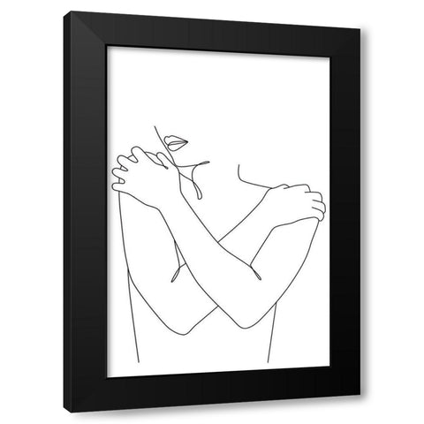 Nude II Black Modern Wood Framed Art Print with Double Matting by JJ Design House