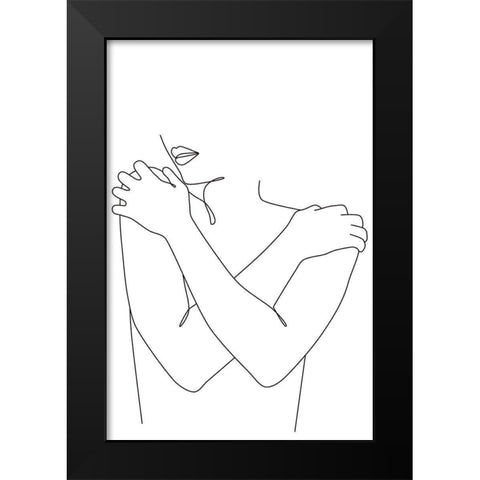 Nude II Black Modern Wood Framed Art Print by JJ Design House