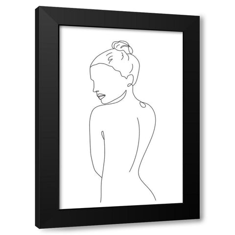 Nude III Black Modern Wood Framed Art Print with Double Matting by JJ Design House