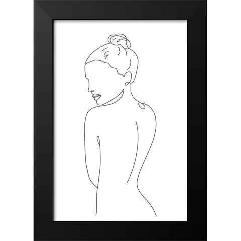 Nude III Black Modern Wood Framed Art Print by JJ Design House