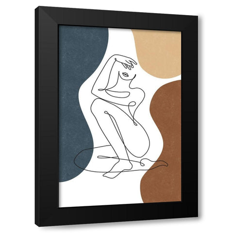 Curves II Black Modern Wood Framed Art Print with Double Matting by JJ Design House