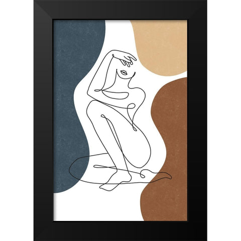 Curves II Black Modern Wood Framed Art Print by JJ Design House