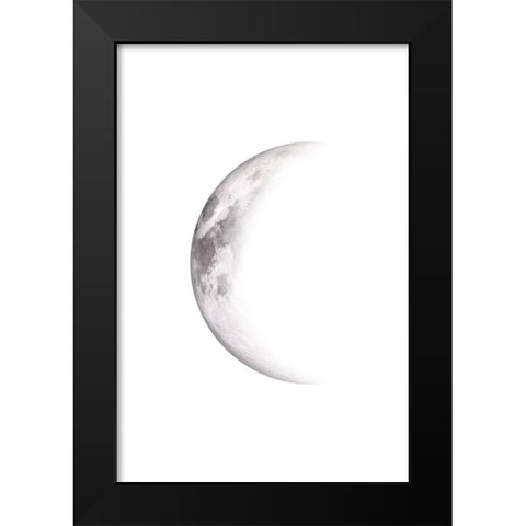 Moon Phases Black Modern Wood Framed Art Print by JJ Design House