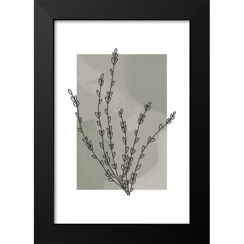 Sage Floral II Black Modern Wood Framed Art Print by JJ Design House