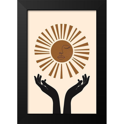 Sun Beam Black Modern Wood Framed Art Print by JJ Design House