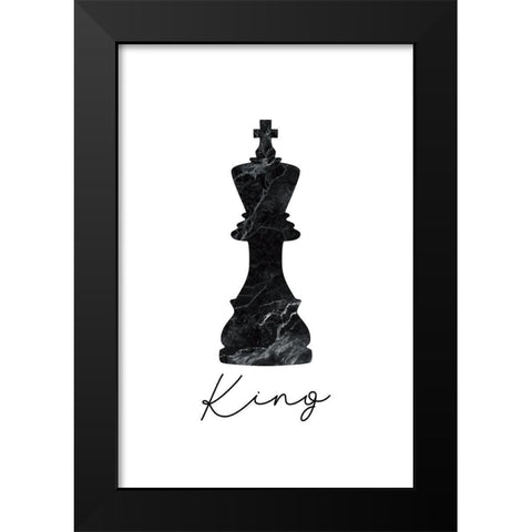 King Black Modern Wood Framed Art Print by JJ Design House
