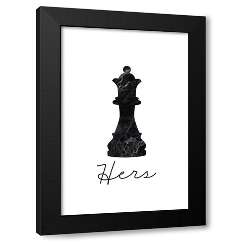 Hers Black Modern Wood Framed Art Print by JJ Design House