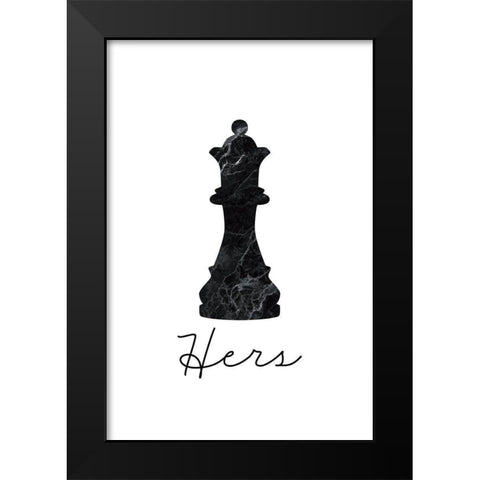 Hers Black Modern Wood Framed Art Print by JJ Design House