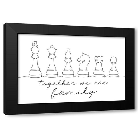 We Are Family Black Modern Wood Framed Art Print by JJ Design House