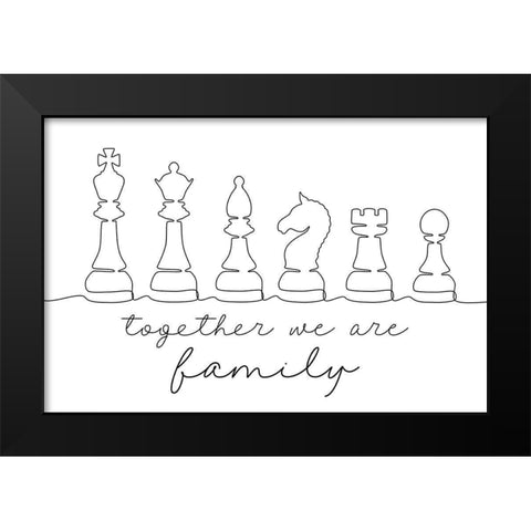 We Are Family Black Modern Wood Framed Art Print by JJ Design House