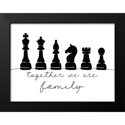 We Are Family II Black Modern Wood Framed Art Print by JJ Design House