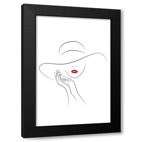 Hat Couture Black Modern Wood Framed Art Print with Double Matting by JJ Design House