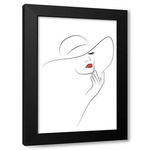 Hat Couture III Black Modern Wood Framed Art Print with Double Matting by JJ Design House