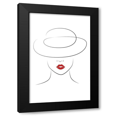 Hat Couture IV Black Modern Wood Framed Art Print with Double Matting by JJ Design House