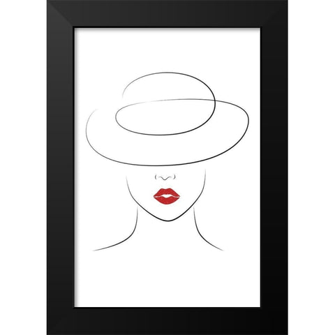 Hat Couture IV Black Modern Wood Framed Art Print by JJ Design House