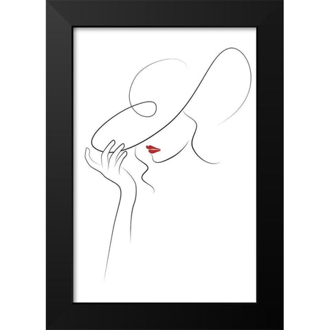 Hat Couture V Black Modern Wood Framed Art Print by JJ Design House