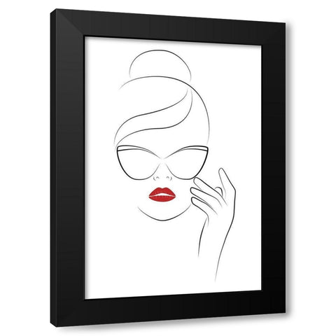 Good Face Black Modern Wood Framed Art Print with Double Matting by JJ Design House