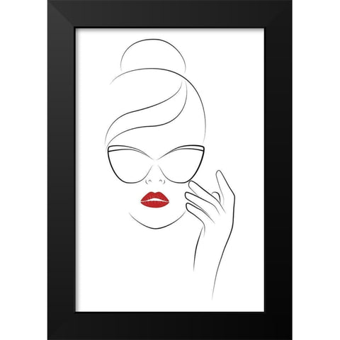 Good Face Black Modern Wood Framed Art Print by JJ Design House