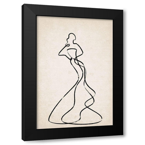 Couture II Black Modern Wood Framed Art Print by JJ Design House