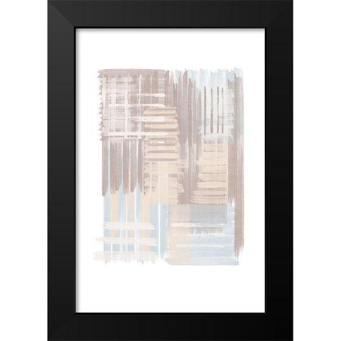 Blue Neutral Abstract II Black Modern Wood Framed Art Print by JJ Design House
