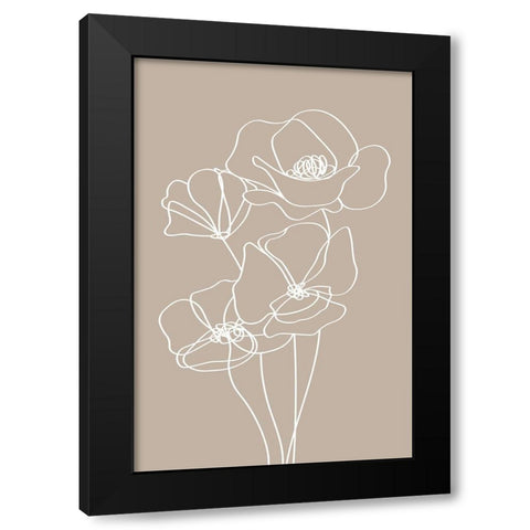 Pansies Black Modern Wood Framed Art Print with Double Matting by JJ Design House